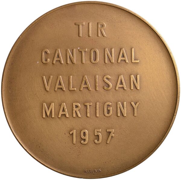5918_1 Wallis, Martigny, Kantonales Schützenfest, 1957, stgl, Bronze