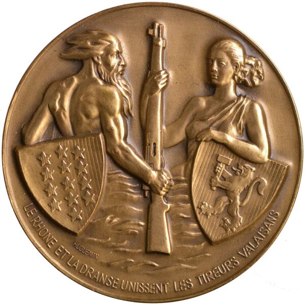 Wallis, Martigny,  Kantonales Schützenfest, 1957, stgl, Bronze