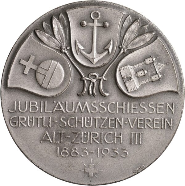 5974_1 Zürich, Alt-Zürich, Schützenverein, 1933, stgl, Silber