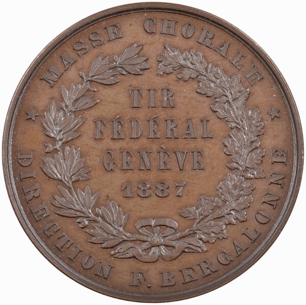 6003_1 Genève, Genève, Eidgenöss. Schützenfest, 1887, stgl, Bronze