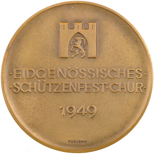 6035_1 Graubünden, Chur, Eidgenöss. Schützenfest, 1949, stgl, Bronze