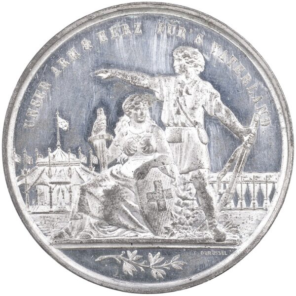 Basel, Basel,  Eidgenöss. Schützenfest, 1879, vz-unz, Weissmetall