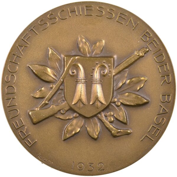 6051_1 Basel, Basel, Freundschaftsschiessen, 1932, stgl, Bronze