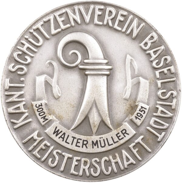 6052_1 Basel, Meisterschaft, Kantonalschützenverein, 1951, stgl, Silber