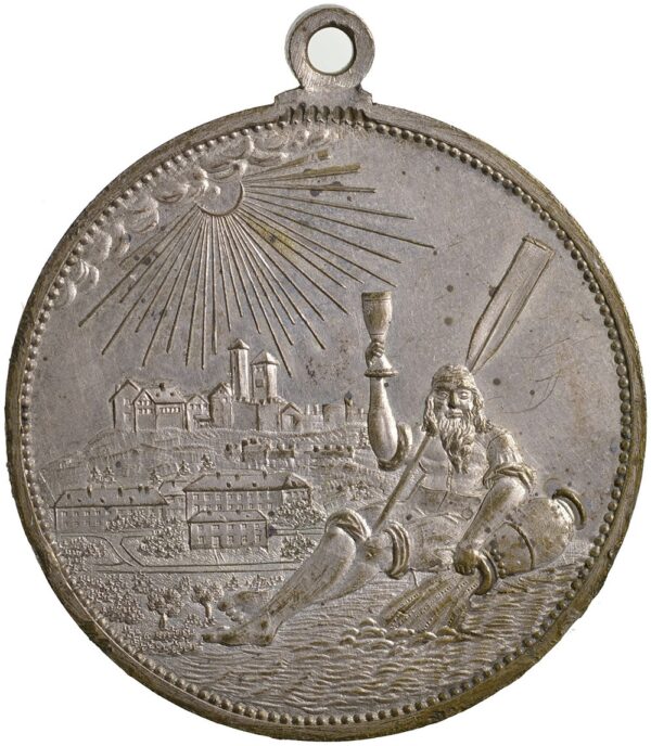 6099_2 Ticino, Bellinzona, Kantonales Schützenfest, 1895, unz, Br versilbert