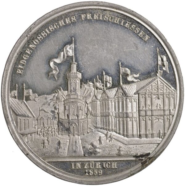 Zürich, Zürich,  Eidgenöss. Schützenfest, 1859, unz, Weissmetall