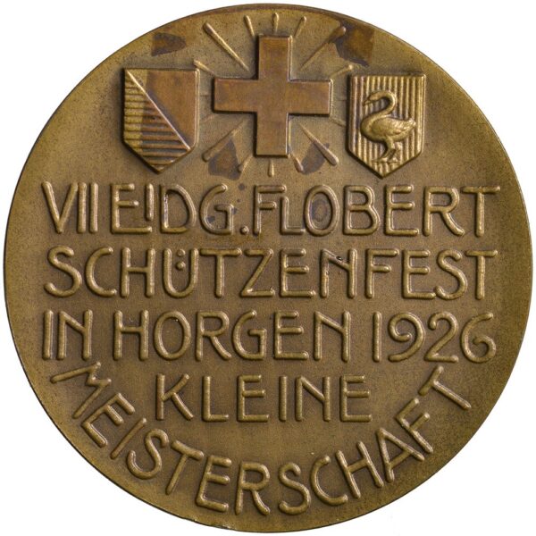 6127_1 Zürich, Horgen, Eidg. Flobertschützenfest, 1926, unz/stgl, Bronze