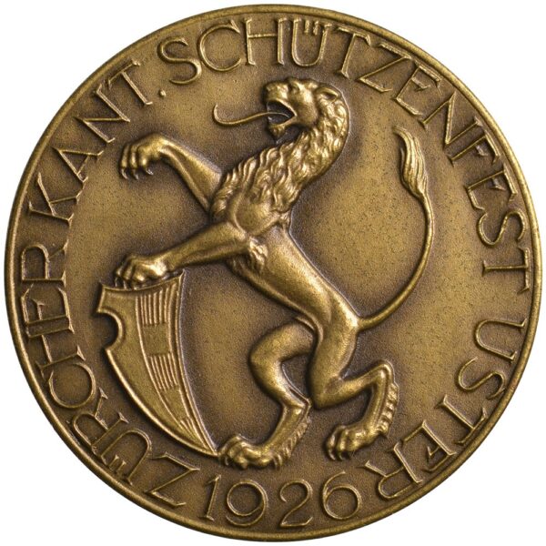 6131_1 Zürich, Uster, Kantonales Schützenfest, 1926, stgl, Bronze
