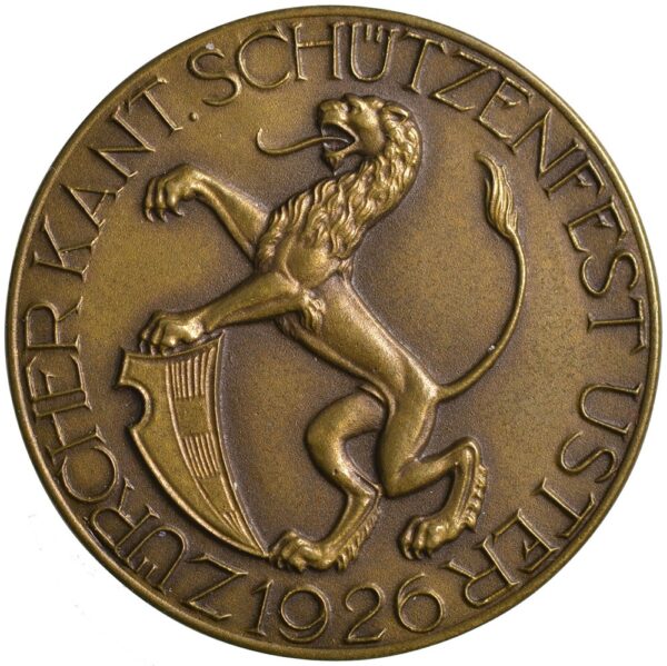 6132_1 Zürich, Uster, Kantonales Schützenfest, 1926, stgl, Bronze