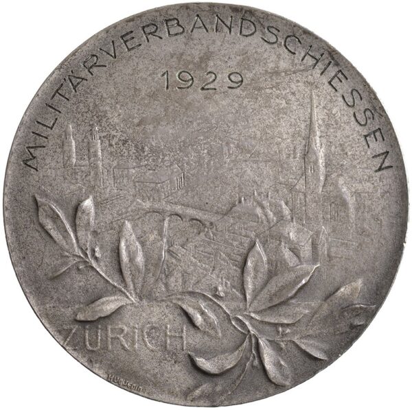 Zürich, Zürich,  Militärverbandschiessen, 1929, unz/stgl, Silber