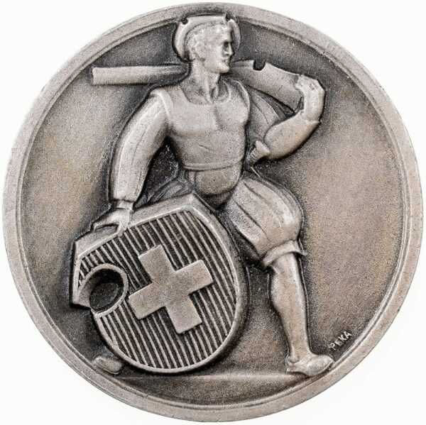 6151_2 Div. Medaillen, S.V.S.E., Schützenverband, 1947, stgl, Br versilbert