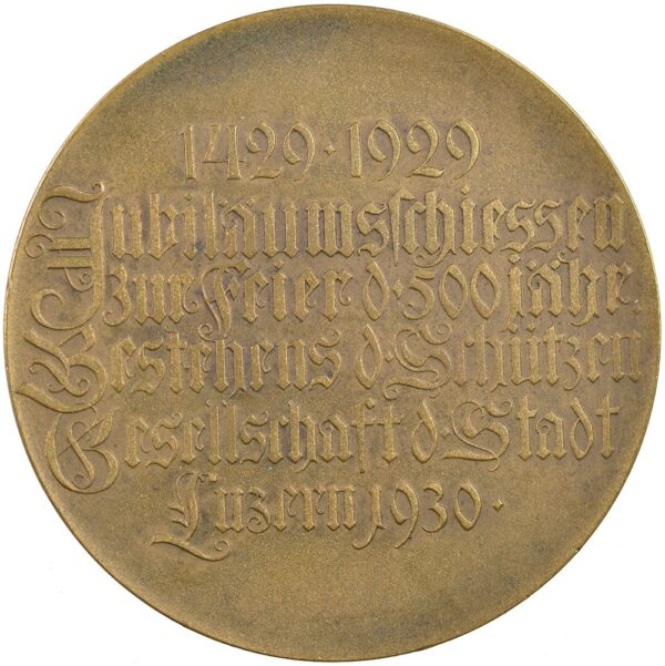 Luzern, Luzern,  Jubiläumsschiessen, 1930, stgl, Bronze