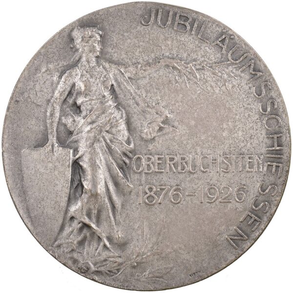 Solothurn, Oberbuchsiten,  Jubiläumsschiessen, 1926, unz/stgl, Br versilbert