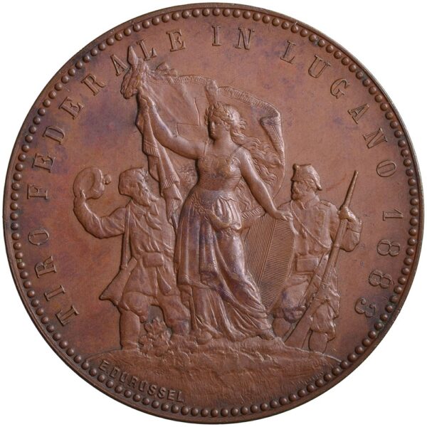 6237_1 Ticino, Lugano, Eidgenöss. Schützenfest, 1883, unz/stgl, Bronze