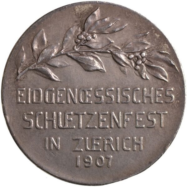 Zürich, Zürich,  Eidgenöss. Schützenfest, 1907, vz-unz, Silber