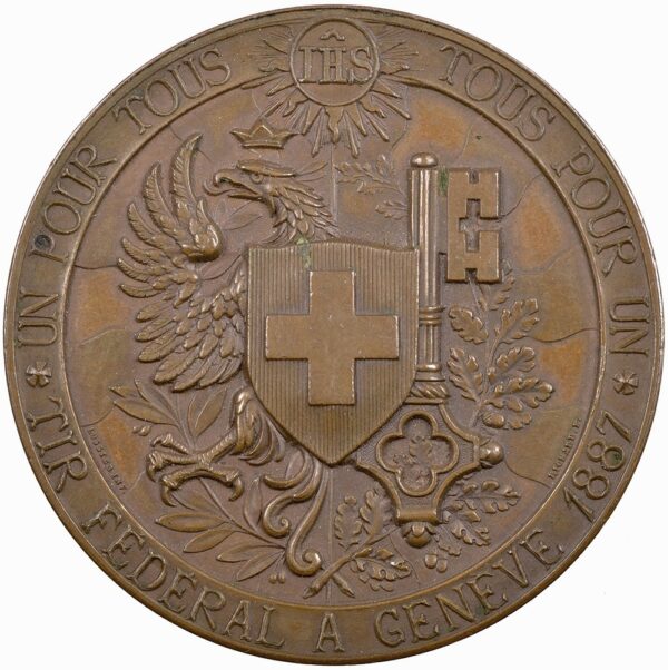 6357_1 Genève, Genève, Eidgenöss. Schützenfest, 1887, unz, Bronze