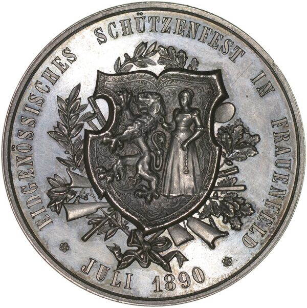 6370_1 Thurgau, Frauenfeld, Eidgenöss. Schützenfest, 1890, unz/stgl