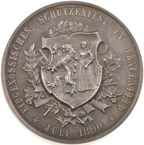 6384_1 Thurgau, Frauenfeld, Eidgenöss. Schützenfest, 1890, unz/stgl
