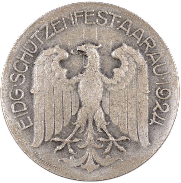 6405_1 Aargau, Aarau, Kantonales Schützenfest, 1924, unz/stgl, Silber