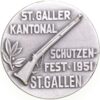 6423_1 St. Gallen, St. Gallen, Kantonales Schützenfest, 1951, stgl, Br versilbert