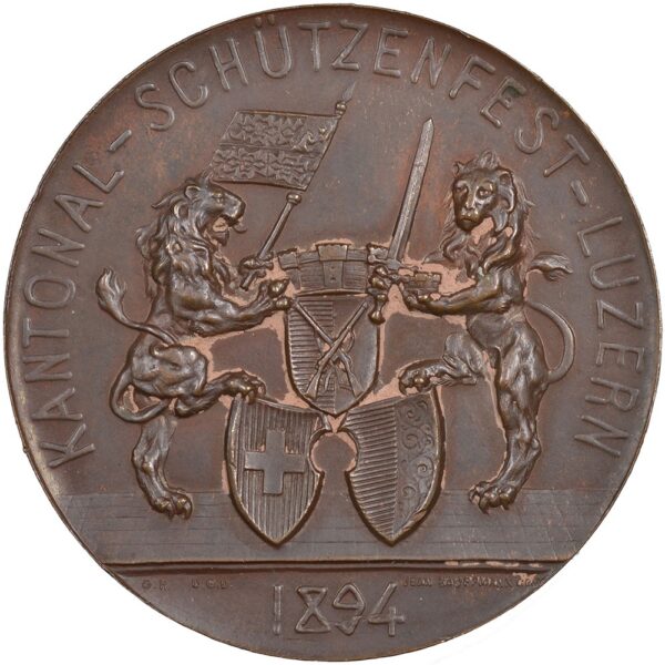 6451_1 Luzern, Luzern, Kantonales Schützenfest, 1894, unz/stgl, Bronze