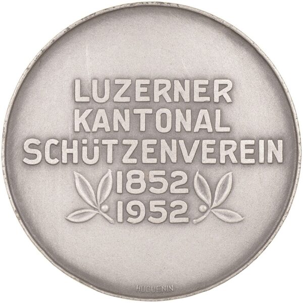 6474_2 Luzern, Sursee, Kantonalschützenverein, 1952, stgl, Br versilbert m. E.