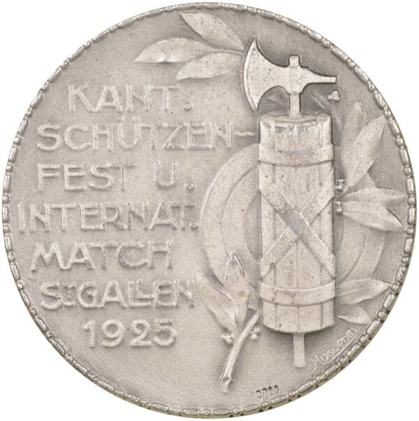 6485_1 St. Gallen, St. Gallen, Kantonales Schützenfest, 1925, stgl, Silber