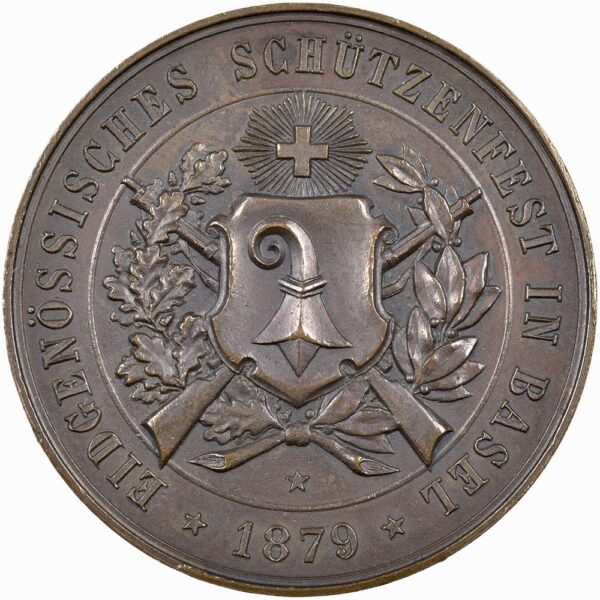 6519_1 Basel, Basel, Eidgenöss. Schützenfest, 1879, unz, Bronze