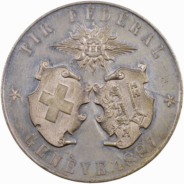 6544_1 Genève, Genève, Eidgenöss. Schützenfest, 1887, unz-, Weissmetall