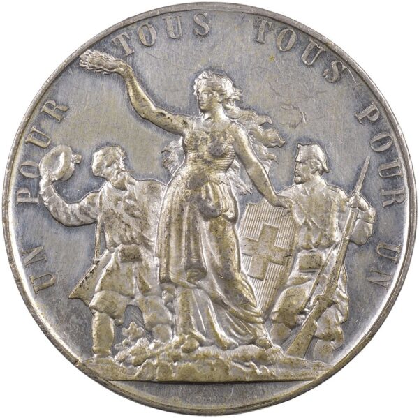 6544_2 Genève, Genève, Eidgenöss. Schützenfest, 1887, unz-, Weissmetall