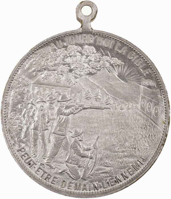 Neuenburg, Fleurier,  Kantonales Schützenfest, 1902, stgl, Versilbert