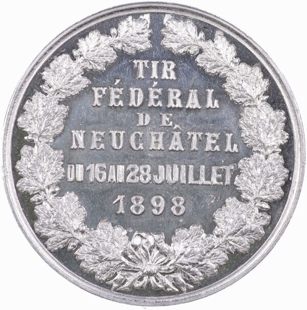 6564_1 Neuenburg, Neuchâtel, Eidgenöss. Schützenfest, 1898, unz/stgl, Weissmetall