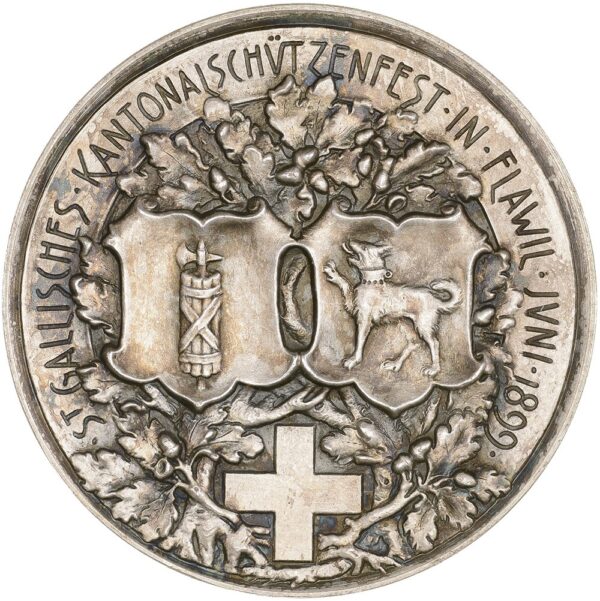 6571_1 St. Gallen, Flawil, Kantonales Schützenfest, 1899, stgl