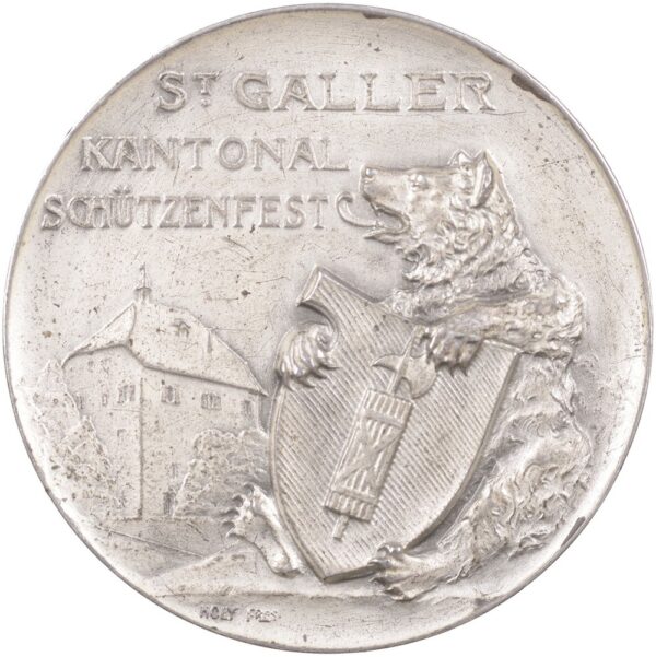 St. Gallen, Gossau,  Kantonales Schützenfest, 1910, stgl, Silber