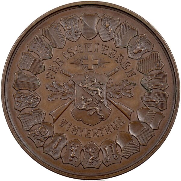 6594_1 Zürich, Winterthur, Freischiessen, 1877, unz, Bronze