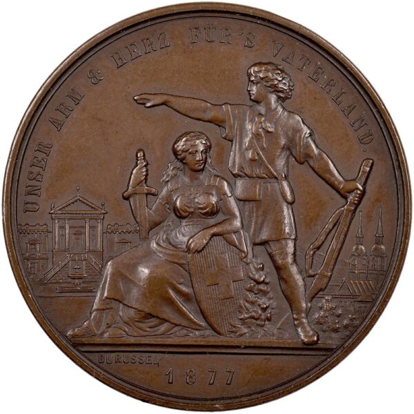 6594_2 Zürich, Winterthur, Freischiessen, 1877, unz, Bronze