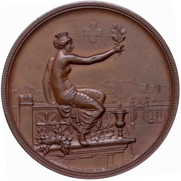6597_2 Zürich, Winterthur, Eidgenöss. Schützenfest, 1895, stgl, Bronze