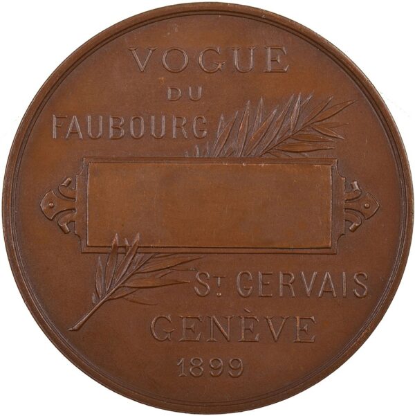 6621_1 Genève, St-Gervais, Vogue du faubourg, 1899, stgl, Bronze
