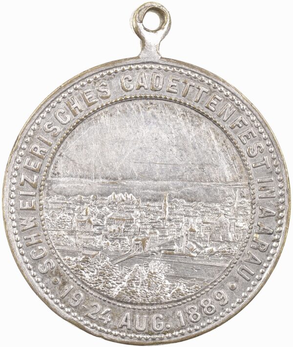 6635_1 Aargau, Aarau, Schw. Cadettenfest, 1889, unz-, Bronze