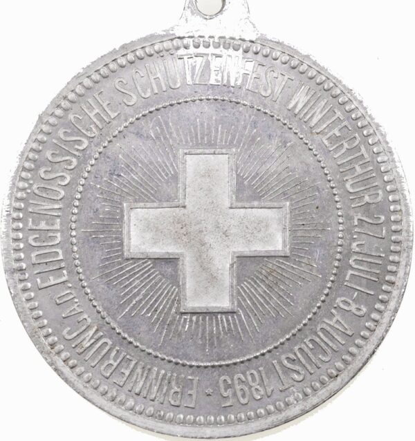 6653_1 Zürich, Winterthur, Eidgenöss. Schützenfest, 1895, unz/stgl, Weissmetall
