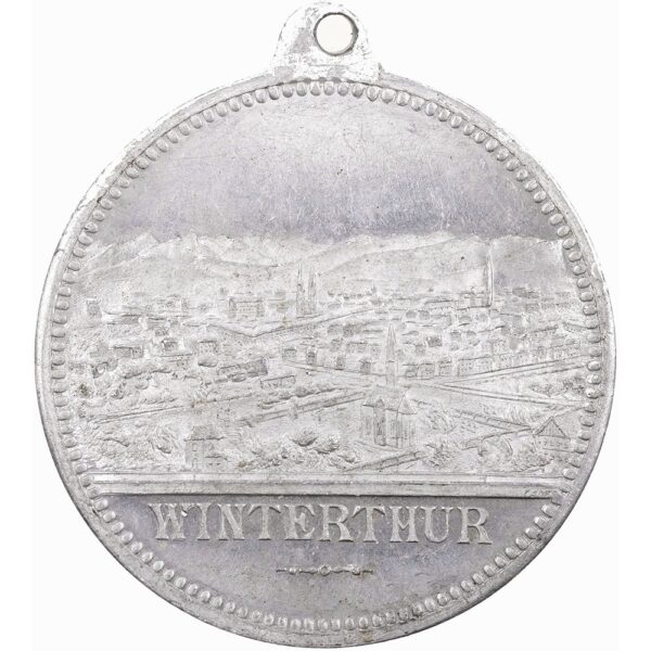 6653_2 Zürich, Winterthur, Eidgenöss. Schützenfest, 1895, unz/stgl, Weissmetall
