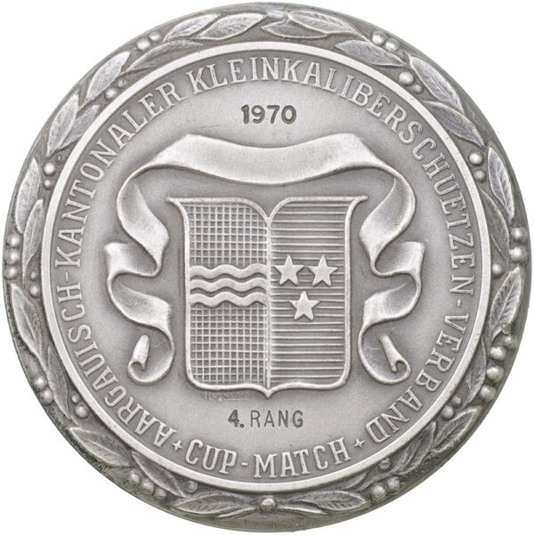 6687_1 Aargau, Cup Match, Kantonales Sport-Schützenverband, 1970, stgl, Br versilbert