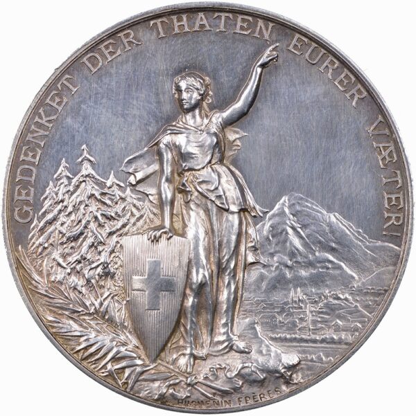 Glarus, Glarus,  Eidgenöss. Schützenfest, 1892, unz/stgl, Silber