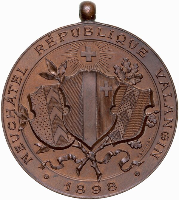 6711_1 Neuenburg, Neuchâtel, Eidgenöss. Schützenfest, 1898, stgl, Bronze