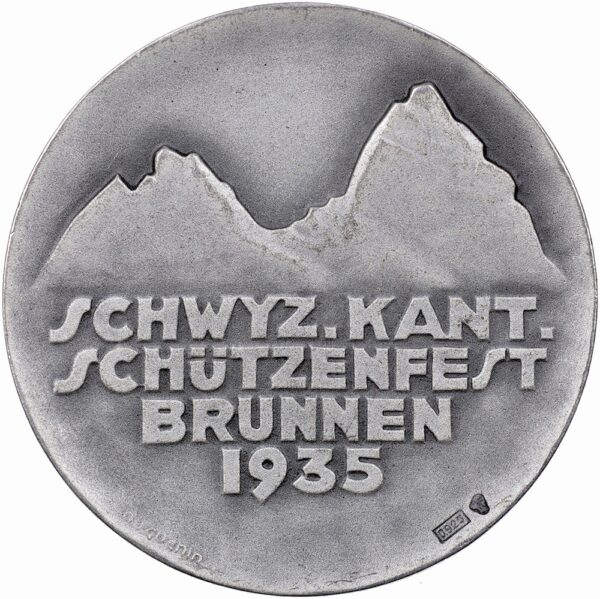 6717_1 Schwyz, Brunnen, Kantonales Schützenfest, 1935, stgl, Silber