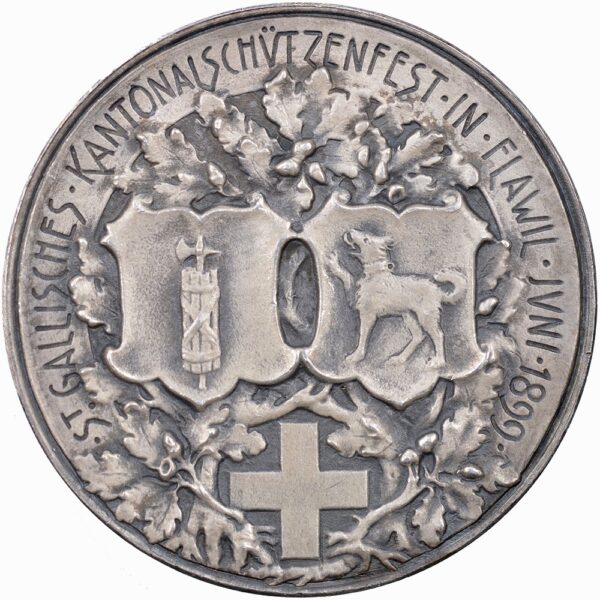 6718_1 St. Gallen, Flawil, Kantonales Schützenfest, 1899, stgl, Silber