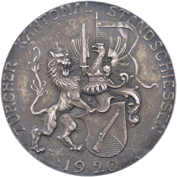 Zürich, Zürich,  Kantonal-Standschiessen, 1920, unz, Silber