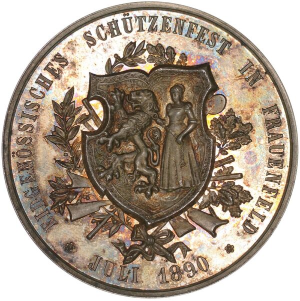6829_1 Thurgau, Frauenfeld, Eidgenöss. Schützenfest, 1890, stgl, Silber