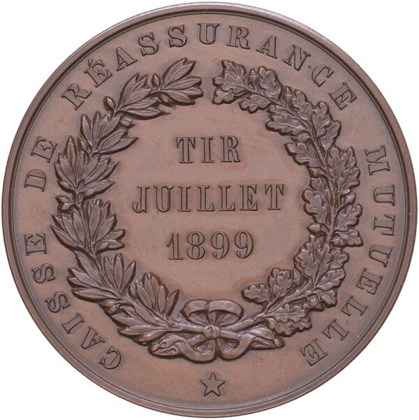 Genève, Genève,  Caise de la réassurance mutuelle, 1899, stgl, Bronze