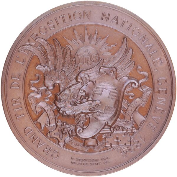 Genève, Genève,  Grand tir, 1896, stgl, Bronze